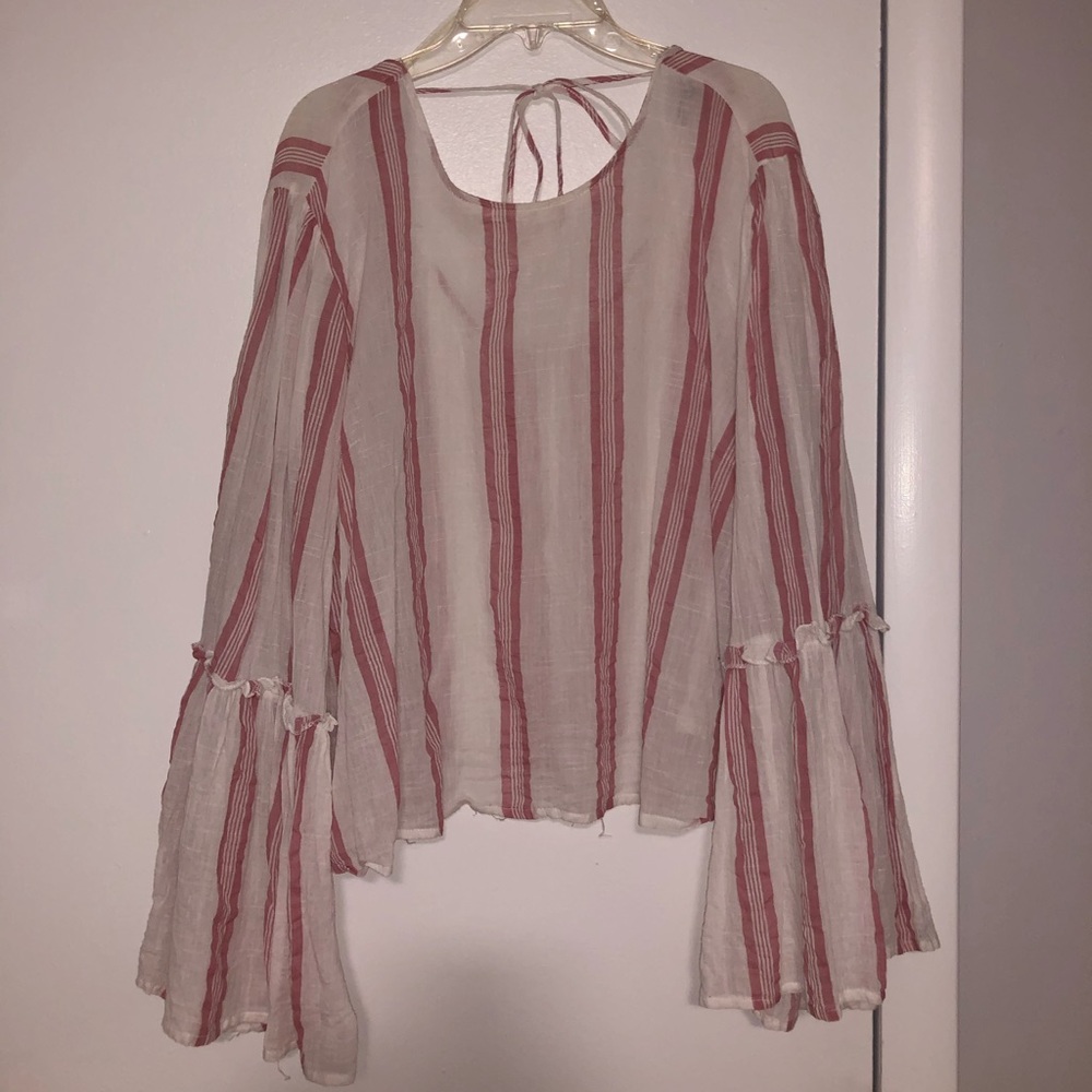 Cropped bell sleeved top